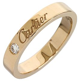 Cartier 18K Rose Gold Diamond Engraved Band Ring Size 4