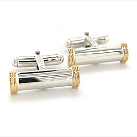 Tiffany & Co Estate Cufflinks 18k Y Gold + Sterling Silver TIF282