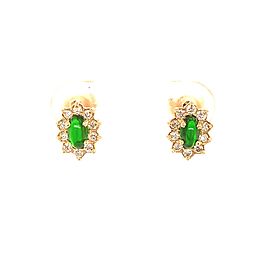 Natural Tourmaline Diamond Earrings 14k Gold 0.85 TCW Certified $1,250 113472