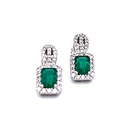 Natural Emerald Diamond Stud Earrings 14k Gold 2.74 TCW Certified $6,950 215406