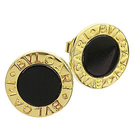 Bulgari 18k Yellow Gold Onyx Earrings