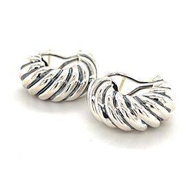 David Yurman Estate Shrimp Earrings with Omega Backs Sterling Silver