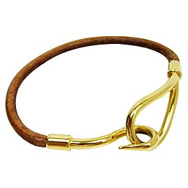 Hermes Metal and Leather Bangle Bracelet