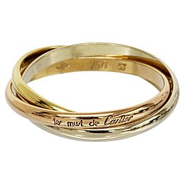 Cartier 18K Pink White and Yellow Gold Trinity 3 Bands Ring Size 6.75