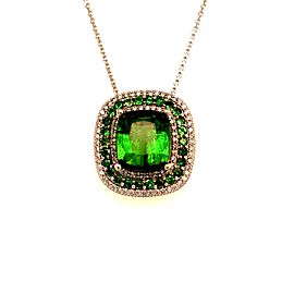 Diamond Tourmaline Garnet Pendant Necklace 17" 9.13 TCW Certified $9,795 213257