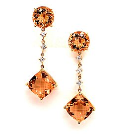 Natural Morganite Diamond Earrings 14k Gold 10.1 TCW Certified $5,950 111536