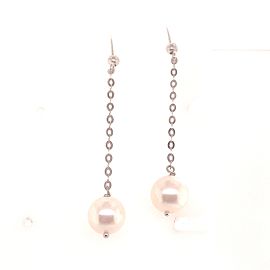 Akoya Pearl Earrings 14k Gold 8.44 mm Certified $990