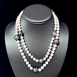 Akoya Tahitian Pearl Diamond Sapphire Necklace 14k Gold Certified $6,950