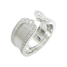 Cartier 750 White Gold Diamond Edge Ring Size 5.25