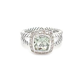 David Yurman Estate Diamond Prasiolite Petite Albion Ring Sil