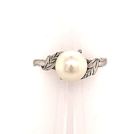 Mikimoto Estate Akoya Pearl Ring Size 6.5 Sterling Silver 6.03 mm 1.8 Grams M213