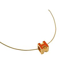 Hermes Palladium H Square Necklace