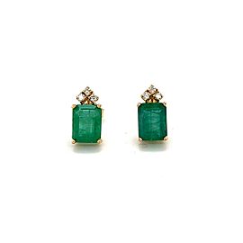 Natural Emerald Diamond Earrings 14k Gold 2.95 TCW Certified $3,950 210744