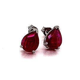 Ruby Stud Earrings 14k Gold 3.70 TCW 1.55 Grams Certified $1,790 121093