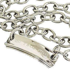 Tiffany And Co Titanium And 925 Sterling Silver Plate Necklace