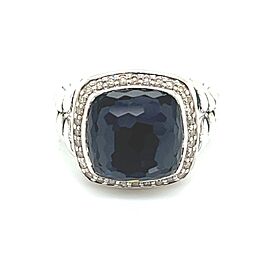 David Yurman Estate Onyx Petite Albion Ring Silver