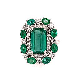 Natural Emerald Diamond Ring 14k Gold 4.52 TCW Certified $12,950 210738