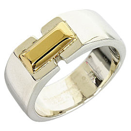 Hermes 925 Sterling Silver 18K Yellow Gold Ring