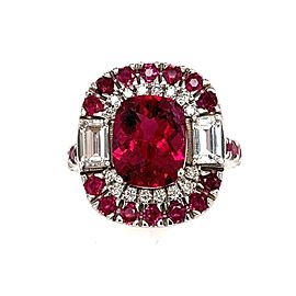 Tourmaline Ruby Sapphire Diamond Ring 14k Gold 5.1 TCW Certified $12,750