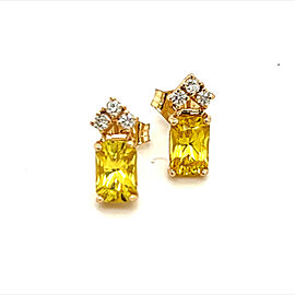 Natural Sapphire Diamond Earrings 14k Gold 1.74 TCW Certified $1,590 121260