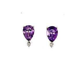 Natural Amethyst Diamond Earrings 14k Gold 3.71 TCW Certified