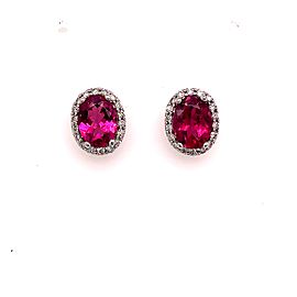 Tourmaline Diamond Stud Earrings 14k Gold 2.27 TCW Certified $4,790 121151