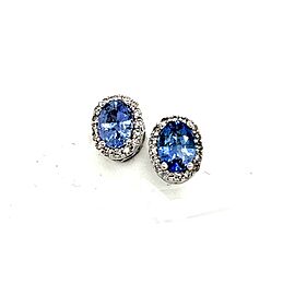 Natural Sapphire Diamond Earrings 14k Gold 1.73 TCW Certified