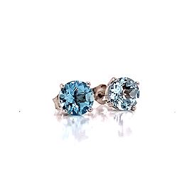 Natural Aquamarine Stud Earrings 14k White Gold 1.3 CTW Certified $950 113470