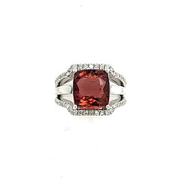 Natural Tourmaline Diamond Ring 6.5 14k White Gold 5.89 TCW Certified $5,950 217107