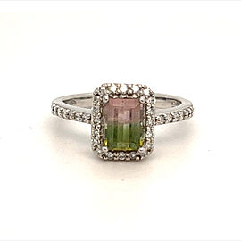 Multicolor Tourmaline Diamond Ring 14k Gold 1.15 TCW Certified $4,450 211930