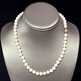 Akoya Pearl Necklace 14k Gold 18" 8.0 mm Certified $3,990