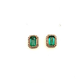 Natural Emerald Diamond Earrings 14k Gold 1.85 TCW Certified $3,950 111884