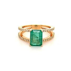 Natural Emerald Diamond Ring 14k Gold 2.32 TCW Size 7 Certified $5,950 111874