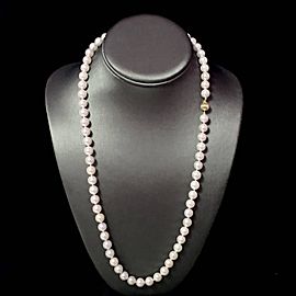 Akoya Pearl Necklace 14k Gold 24" 8.5 mm Certified $4,975