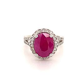 Natural Ruby Diamond Ring 14k Gold 6.5 TCW Size 5.75 GIA Certified $6,950 111871