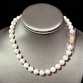 Mikimoto Estate Akoya Pearl Necklace 18k Gold 10 mm Certified $59,180 M59180