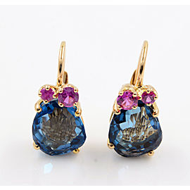 Pomellato 18K Rose Gold Topaz, Sapphire, Diamond Earrings