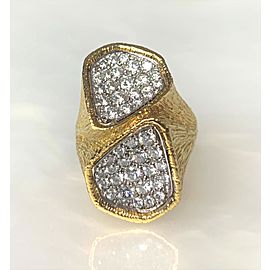 18K Yellow Gold Diamond Statement Ring