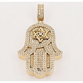 Hand-made pendant in 14K Yellow Gold with Diamonds 1.90ct