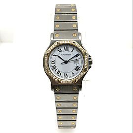 CARTIER SANTOS OCTAGON Automatic 31mm 18K Yellow Gold & Steel DIAMOND Bezel Watch