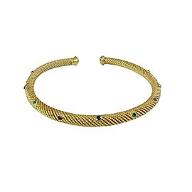 Vintage David Yurman Yellow Gold Choker Necklace with Stones