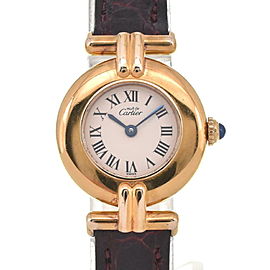 CARTIER Must Collize Vermeille 590002 SV925 (GP)/Leather Quartz Watch LXGJHW-31