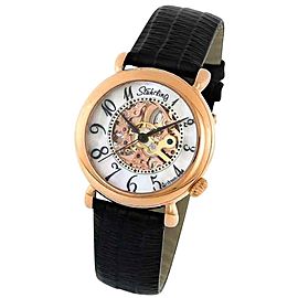 Stuhrling Wall Street 108.12457 Rose-Tone Stainless Steel & Leather 35mm Watch