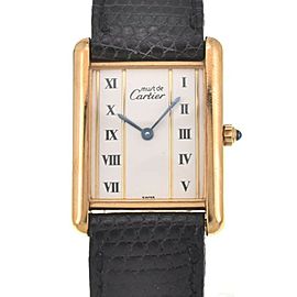 CARTIER Must tank SV925(Gold Plated) Vermeille Quartz Watch LXGJHW-751