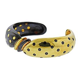 Faraone Gold Enamel Cuff Bracelet