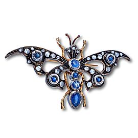 14 Karat Rose Gold Victorian Butterfly Brooch