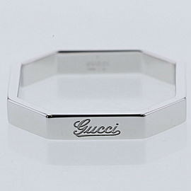 GUCCI 18k White Gold Octagonal Ring LXGBKT-1043