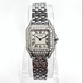 CARTIER PANTHERE Quartz Steel ~1TCW DIAMOND Watch