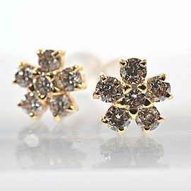 18K Yellow Gold Diamond Pierced Earring