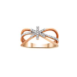 18k Rose Gold and Diamond Star Ring